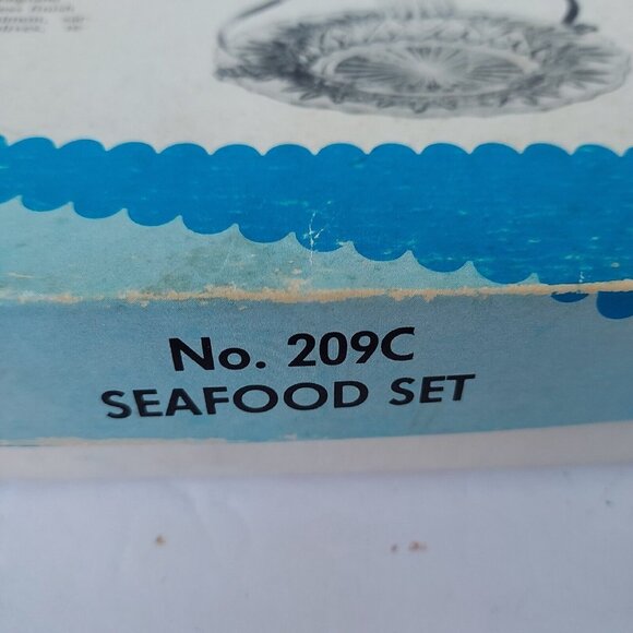 Vintage Glass Chrome Stainless Seafood Serving Set Detachable Handle Japan NIB - Picture 3 of 10